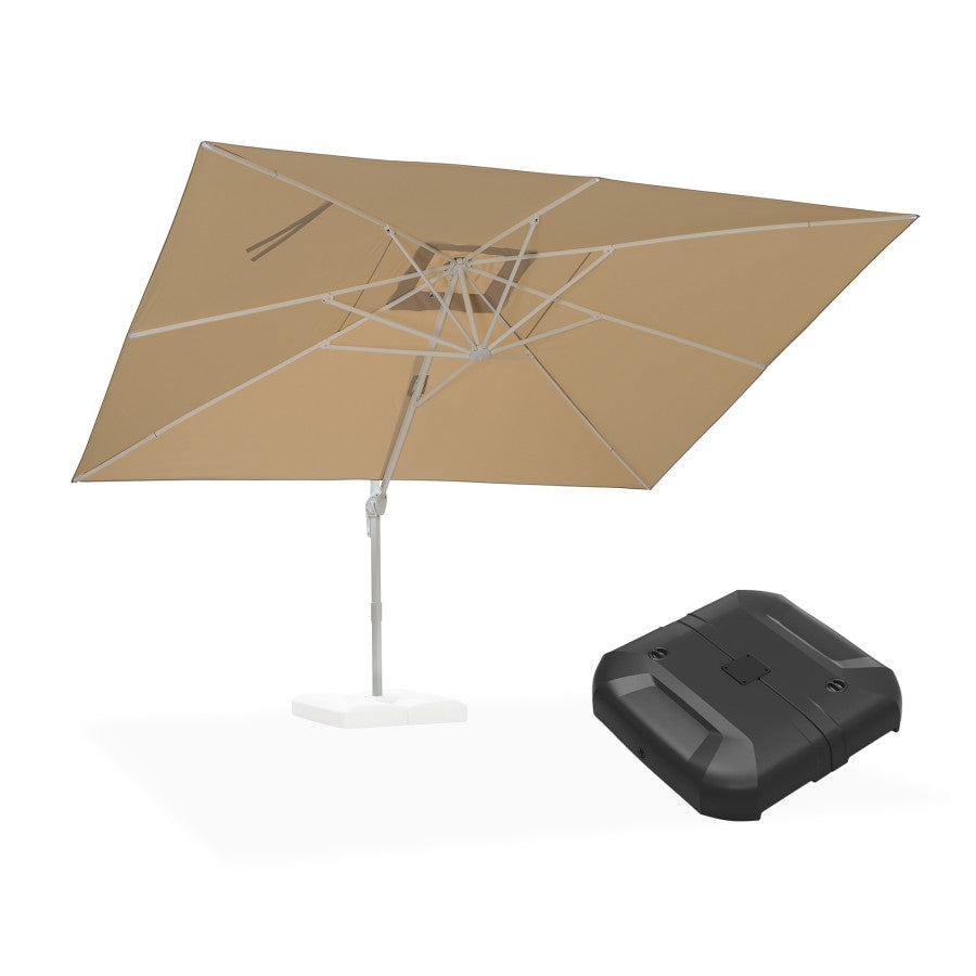 PURPLE LEAF Parasol Déporté Économique avec Cadre Blanc Carré Rectangulaire avec socle