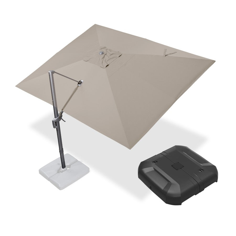 PURPLE LEAF Parasol Déporté Économique avec Cadre Gris Acier Carré Rectangulaire avec socle