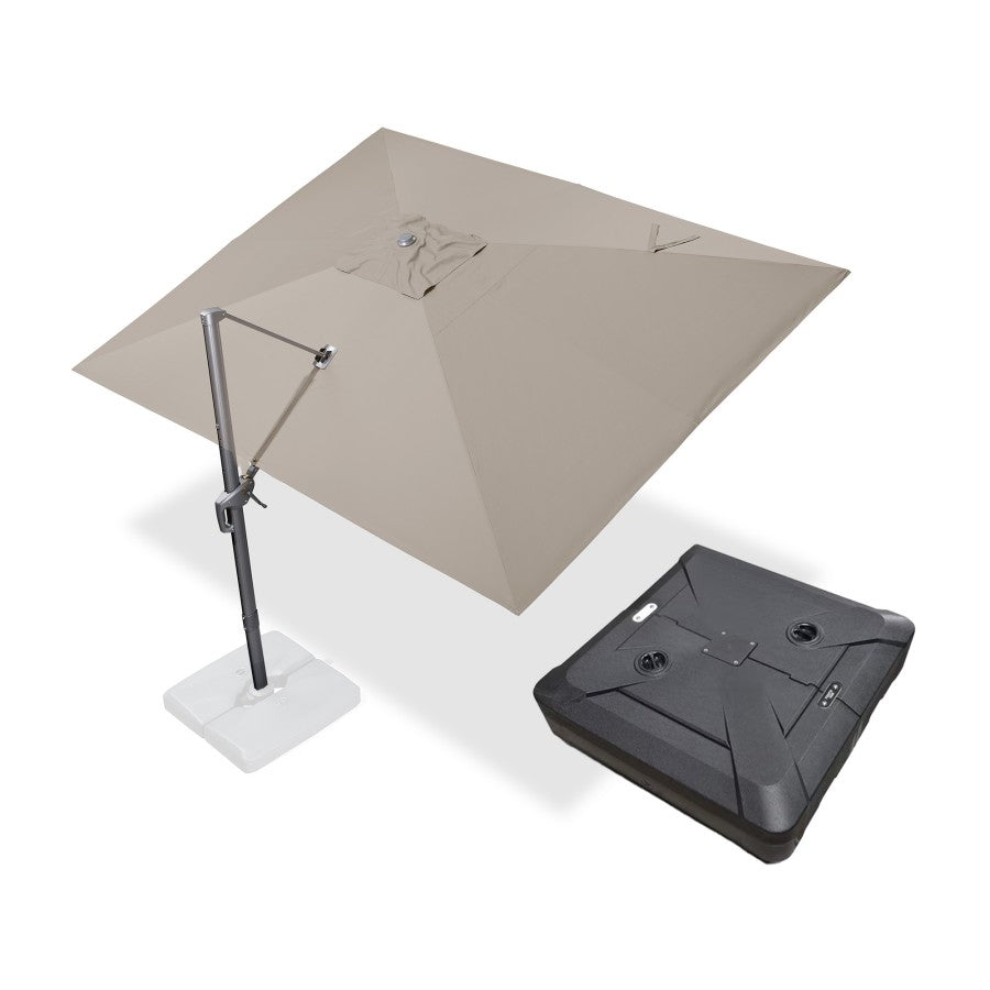 PURPLE LEAF Parasol Déporté Économique avec Cadre Gris Acier Carré Rectangulaire avec socle
