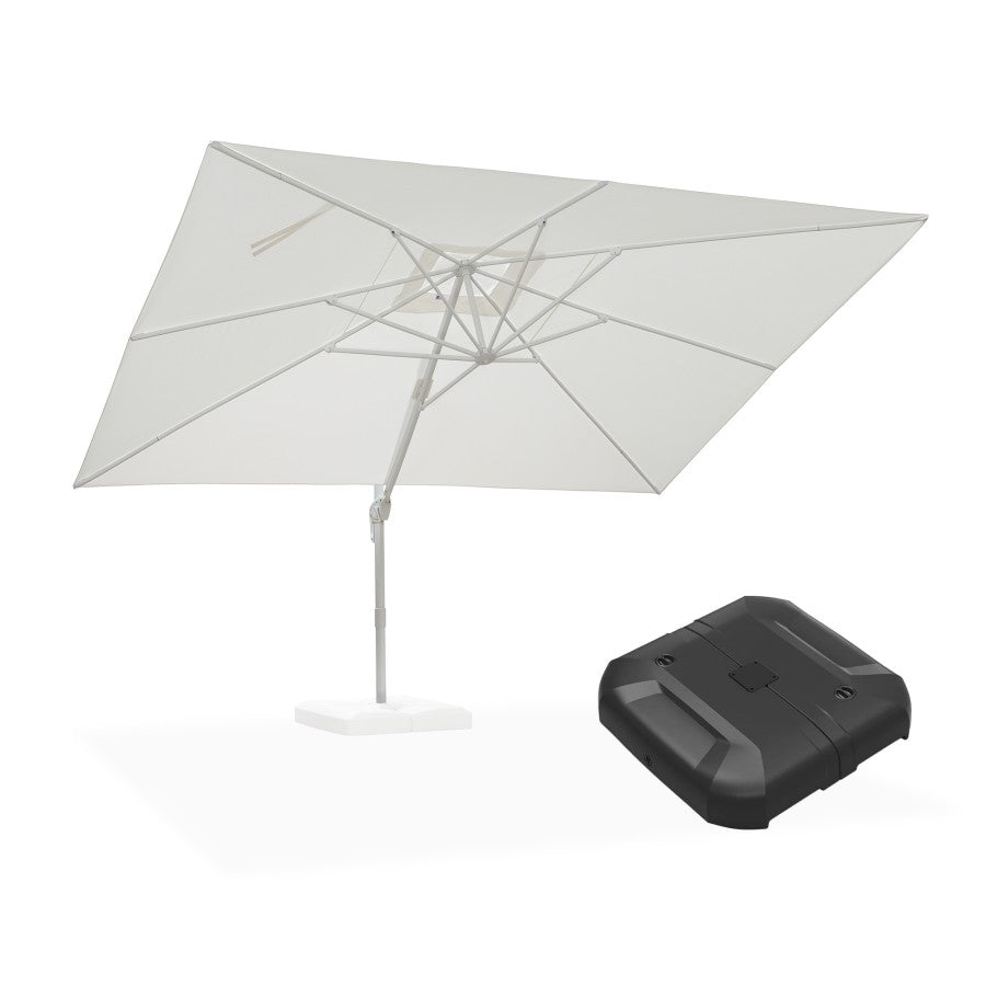 PURPLE LEAF Parasol Déporté Économique avec Cadre Blanc Carré Rectangulaire avec socle