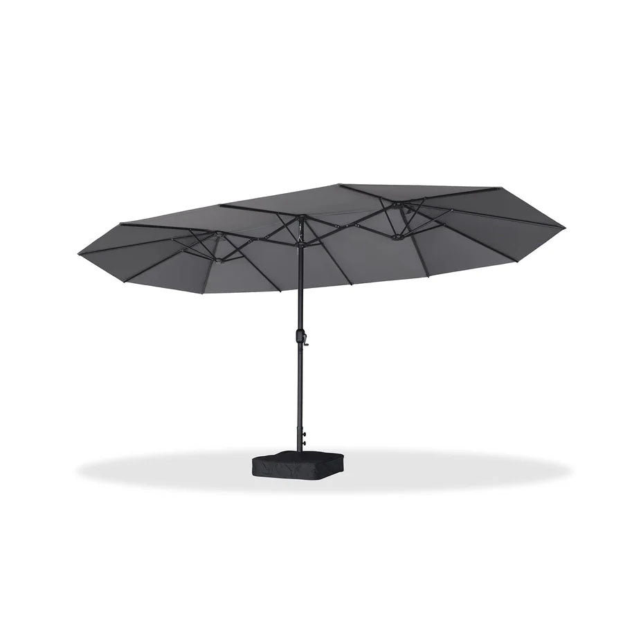 PURPLE LEAF Parasol de Jardin Extérieur, Grand Parasol Double avec Base, pour Terrasse, Jardin, Balcon et Piscine