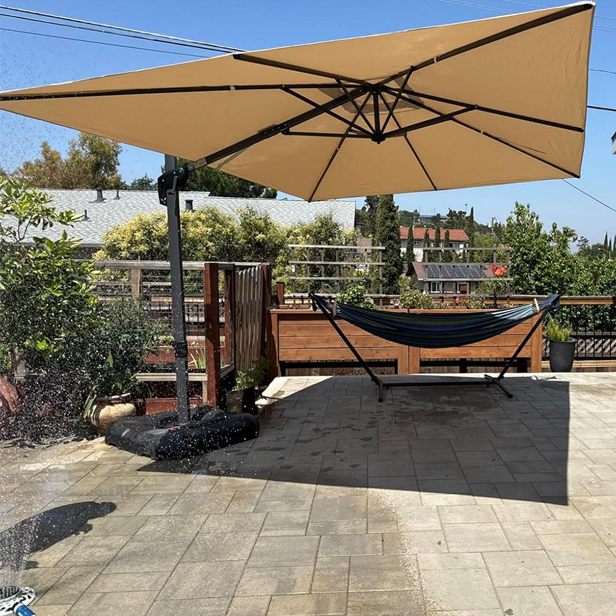 PURPLE LEAF Parasol De Jardin Exterieur Parasol Déporté Rotatif 360°, Parasol Excentré Inclinable, Parasol Suspendu Balcon