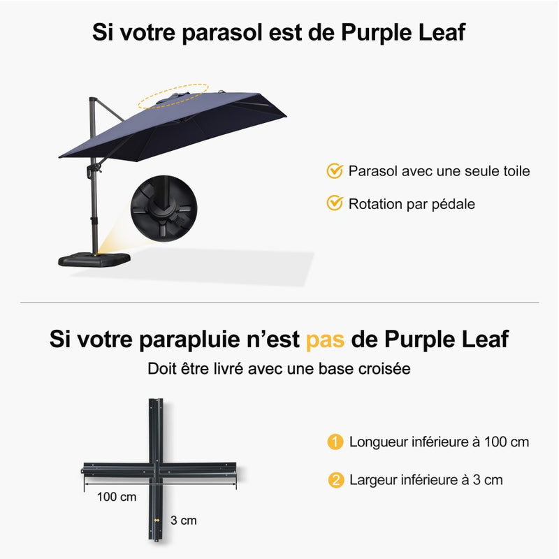 Base Compatible avec les Parasols Économiques à Cadre Gris Acier