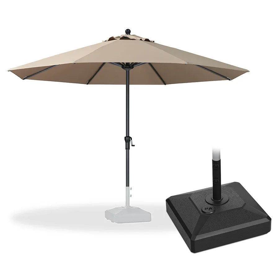 PURPLE LEAF Parasol en Aluminium à Mât Droit, Parasol d'Extérieur,Convient aux Jardins, Terrasses et abords de  Piscine ,Avec Socle