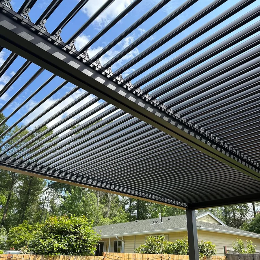 PURPLE LEAF Pergola Bioclimatique Pergola Aluminium Lames Orientables Tonnelle de Jardin Imperméable pour Terrasse Extérieur Carport, Anthracite