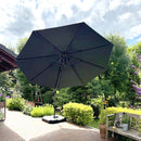 PURPLE LEAF Parasol De Jardin Extérieur Rond, Parasol Déporté Rotatif 360°, Parasol Excentré Inclinable, Parasol Suspendu Balcon