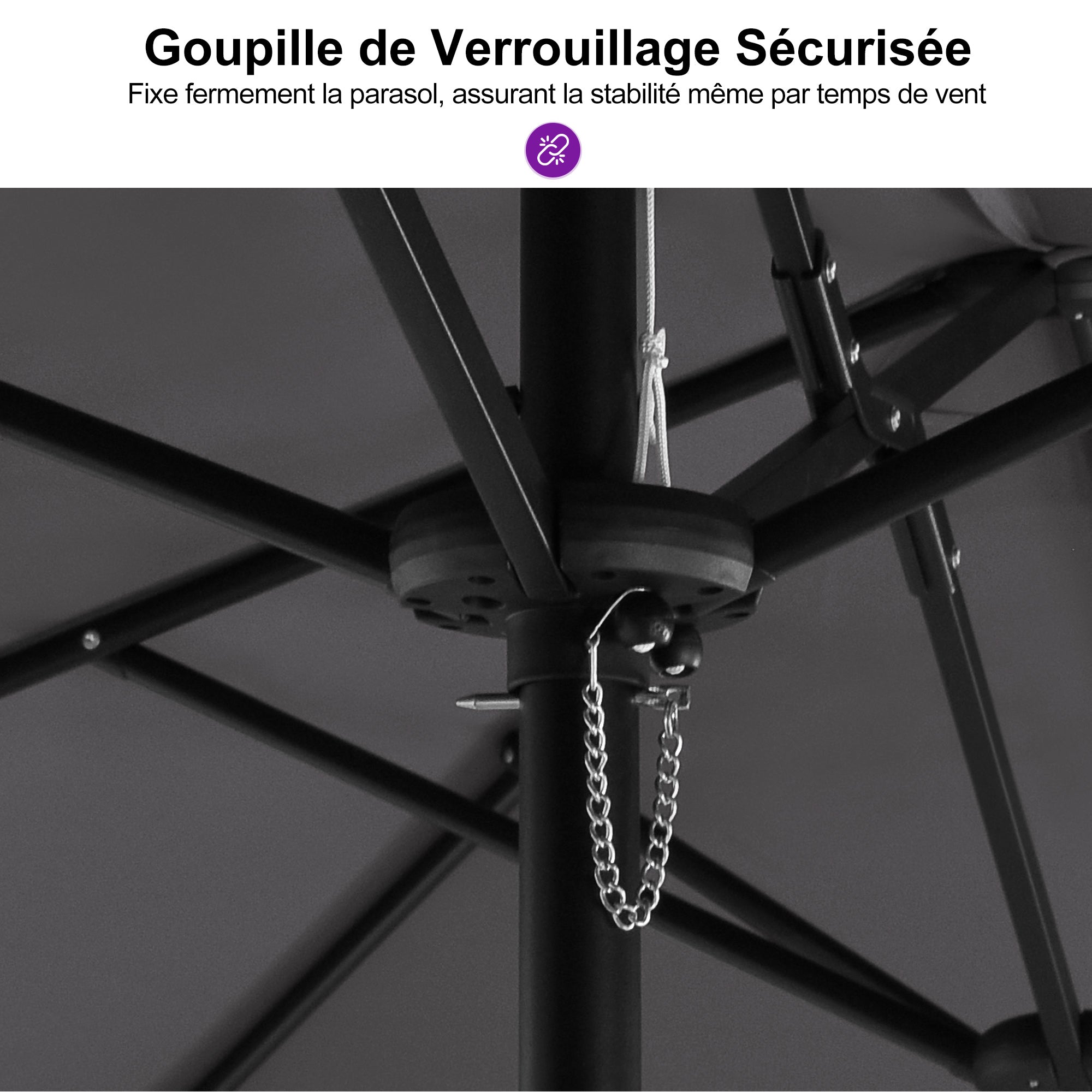 PURPLE LEAF Parasol de Jardin Extérieur, Grand Parasol Double avec Base, pour Terrasse, Jardin, Balcon et Piscine