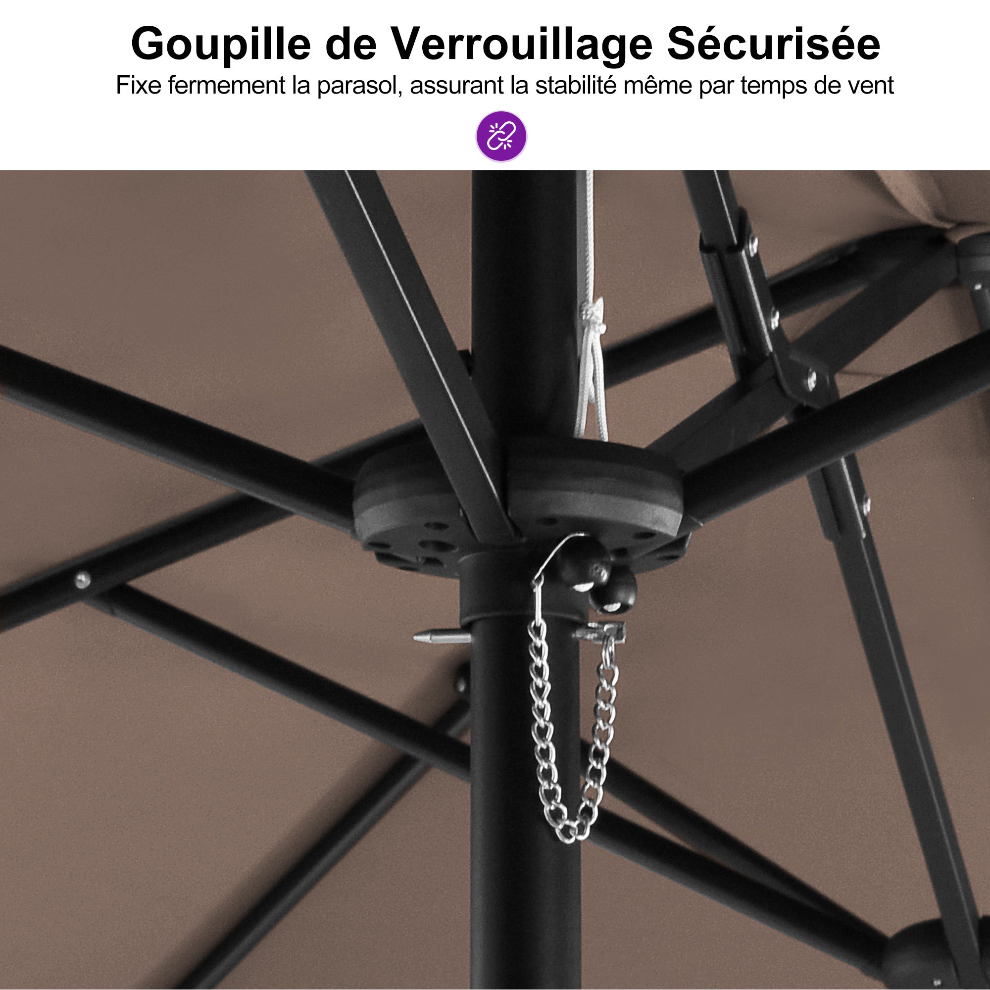 PURPLE LEAF Parasol de Jardin Extérieur, Grand Parasol Double avec Base, pour Terrasse, Jardin, Balcon et Piscine