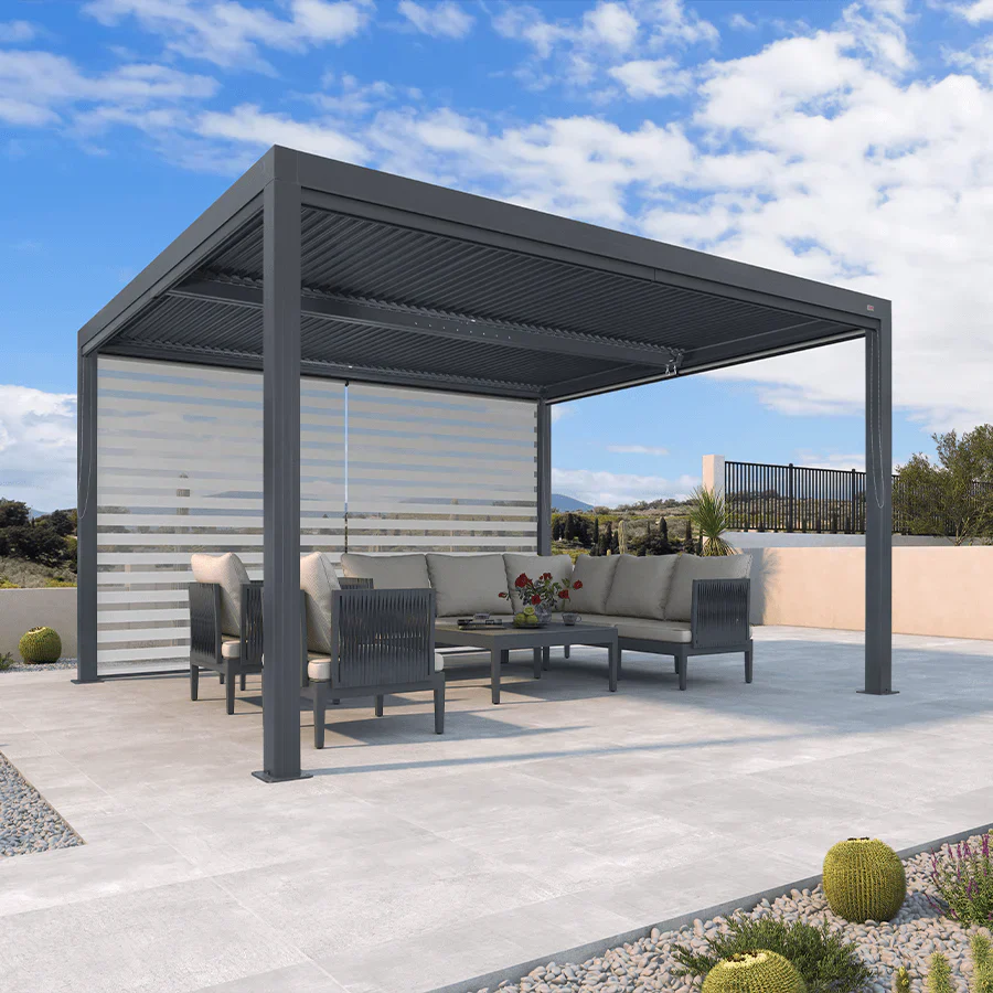 PURPLE LEAF Stores enrouleurs pour Pergola Bioclimatique Protection Solaire Intimité Toile Imperméable Isolation Thermique Entretien Facile