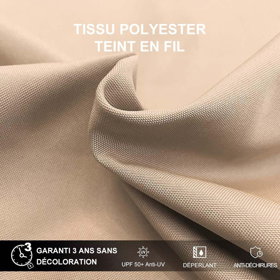 PURPLE LEAF Parasol De Jardin Exterieur Rectangulaire avec LED Parasol Déporté Toit à Double Rotatif 360° Parasol Excentré Inclinable Parasol Terrasse Exterieur