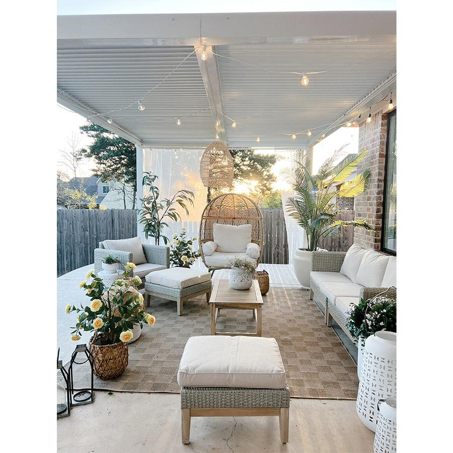 PURPLE LEAF Pergola Bioclimatique Pergola Aluminium  Lames Orientables Tonnelle de Jardin Imperméable pour Terrasse Extérieur Carport, Blanc
