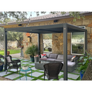 PURPLE LEAF Pergola Bioclimatique d'extérieur en aluminium à toit réglable pour terrasse et jardin grise