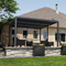 PURPLE LEAF Pergola Bioclimatique d'extérieur en aluminium à toit réglable pour terrasse et jardin grise