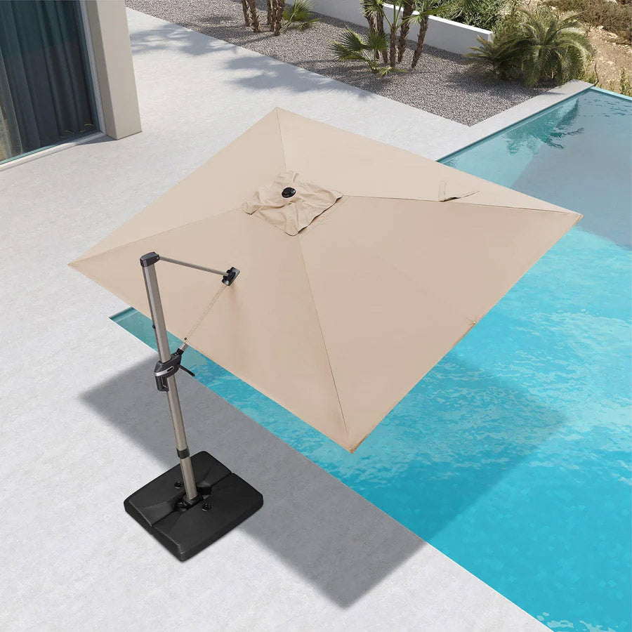 PURPLE LEAF Parasol Déporté Économique Champagne de Luxe Parasol d'Extérieur Grands Parasols de Patio