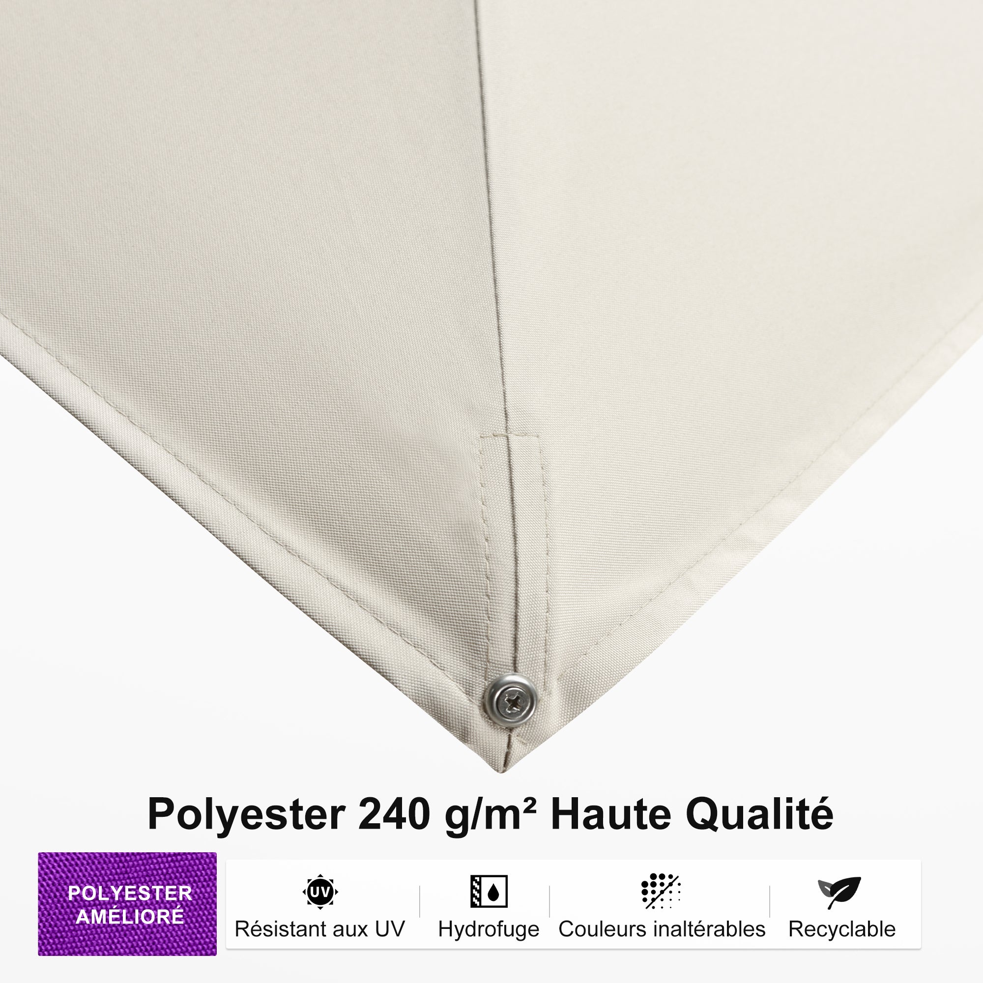 PURPLE LEAF Parasol Déporté Mégagrand à Motif Bois Carré Rectangle avec socle