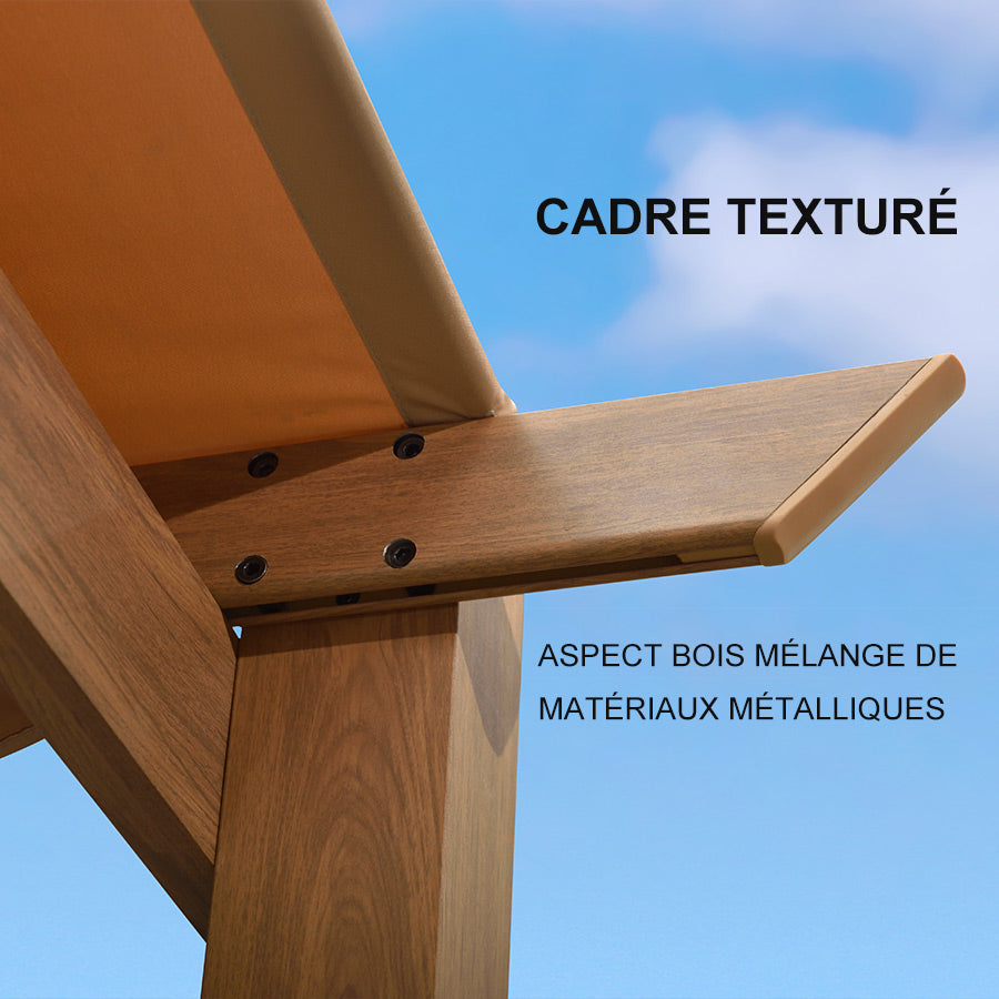 PURPLE LEAF Pergola rétractable extérieure avec pare-soleil auvent abri en métal pour patio de jardin porche pavillon de plage