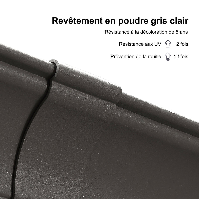 PURPLE LEAF Tonnelle de Jardin Pour Terrasse | Toit Rigide en Acier Galvanisé avec Rideaux Améliorés | Gris Clair