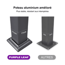 PURPLE LEAF Pergola Bioclimatique d'extérieur en aluminium à toit réglable pour terrasse et jardin grise