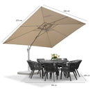 PURPLE LEAF Parasol Déporté Économique avec Cadre Blanc Parasol d'Extérieur Grands Parasols de Patio Carré Rectangulaire