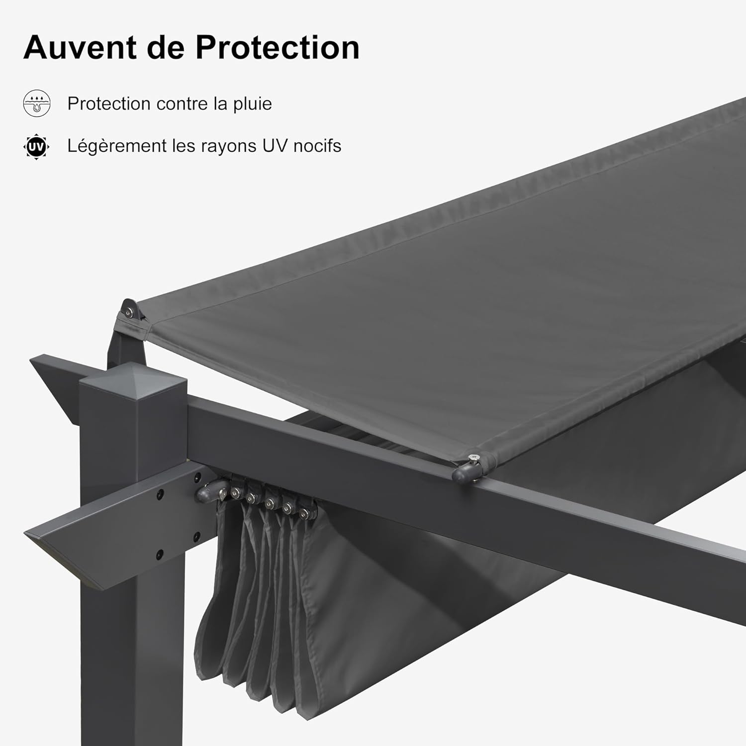 PURPLE LEAF Pergola rétractable extérieure avec abri de pergola en aluminium pour terrasse pare-soleil auvent pour terrasse d'arrière-cour
