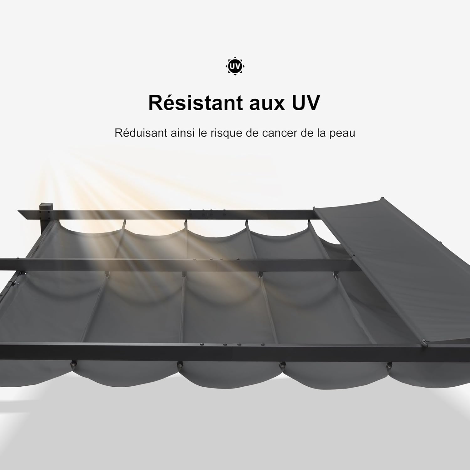 PURPLE LEAF Pergola rétractable extérieure avec abri de pergola en aluminium pour terrasse pare-soleil auvent pour terrasse d'arrière-cour