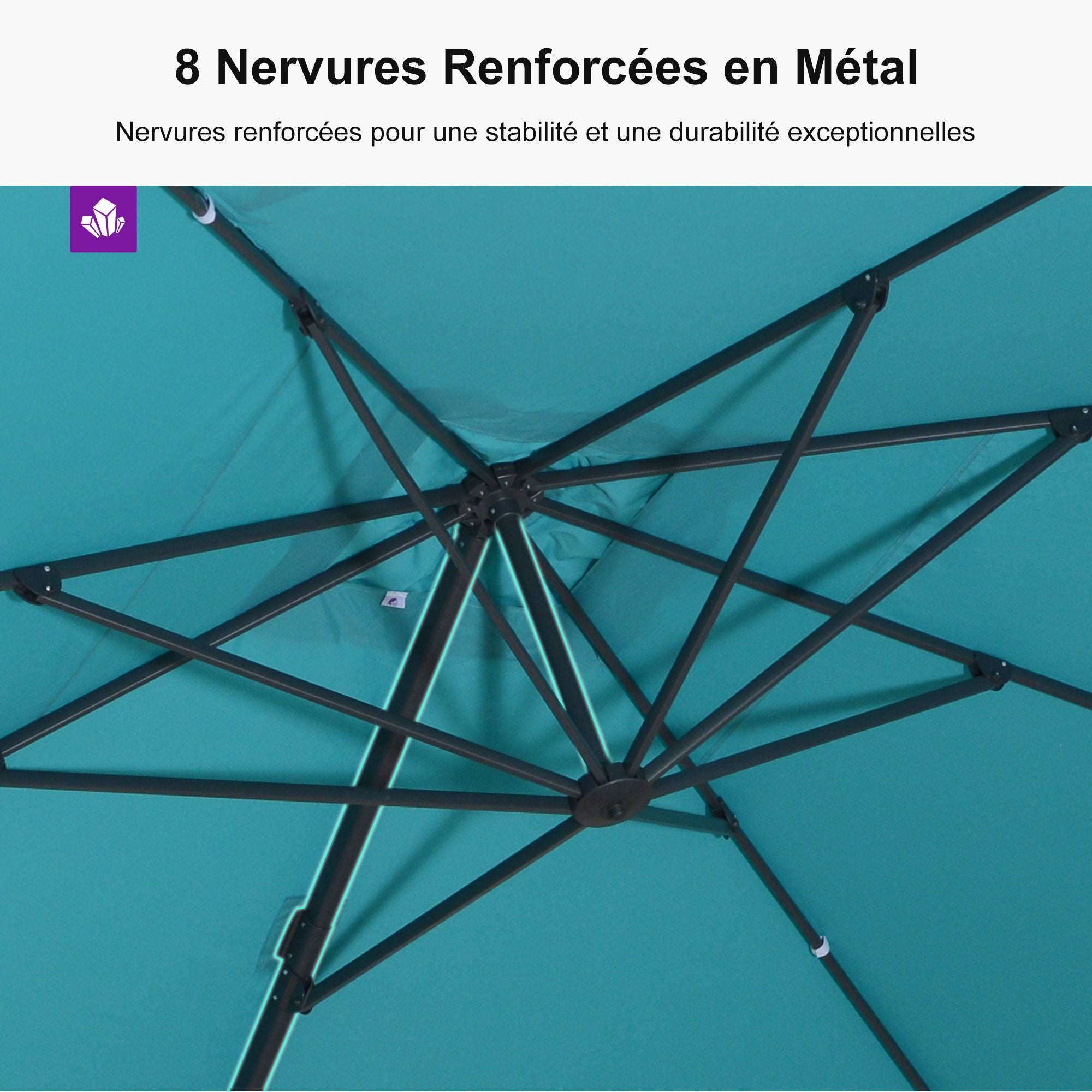 PURPLE LEAF Parasol déporté à inclinaison progressive - Parasol de Terrasse Abordable