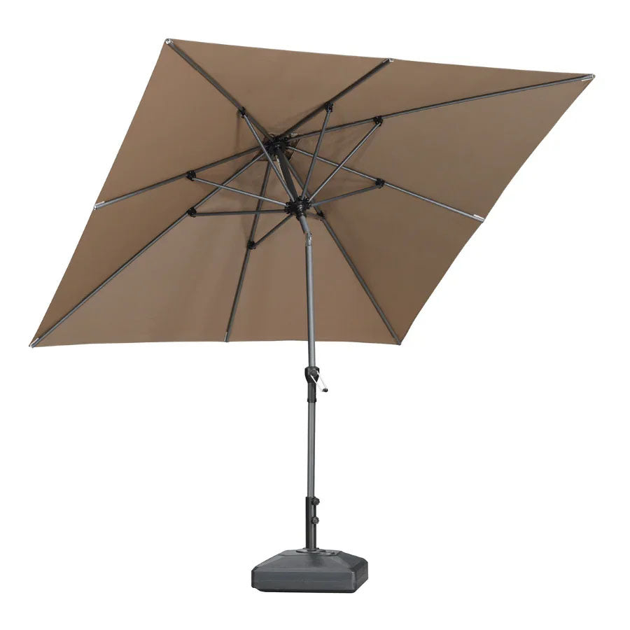 PURPLE LEAF Parasol inclinable en aluminium à mât droit, Carré, Rectangulaire et Rond, Avec Socle