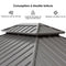 PURPLE LEAF Tonnelle de Jardin Pour Terrasse | Toit Rigide en Acier Galvanisé avec Rideaux Améliorés | Gris Clair