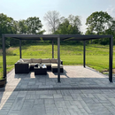 PURPLE LEAF Pergola Bioclimatique d'extérieur en aluminium à toit réglable pour terrasse et jardin grise