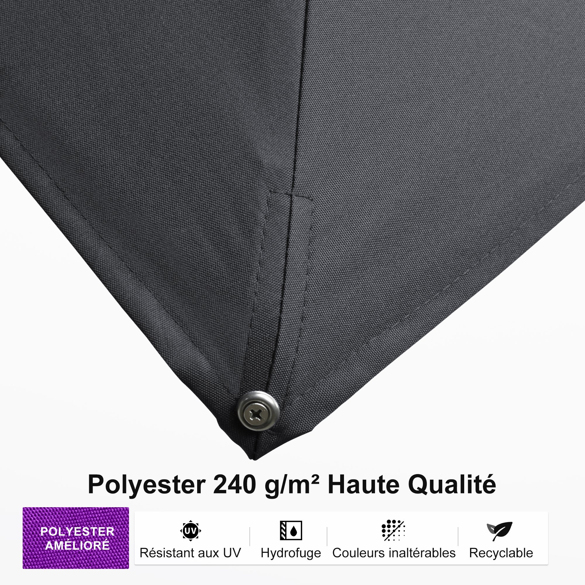 PURPLE LEAF Parasol Déporté Mégagrand à Motif Bois à Manivelle avec Mât Ultra-Renforcé Parasol d'Extérieur de Jardin Carré Rectangle