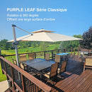 PURPLE LEAF Parasol Déporté Classique à Toit Double Rectangulaire avec socle