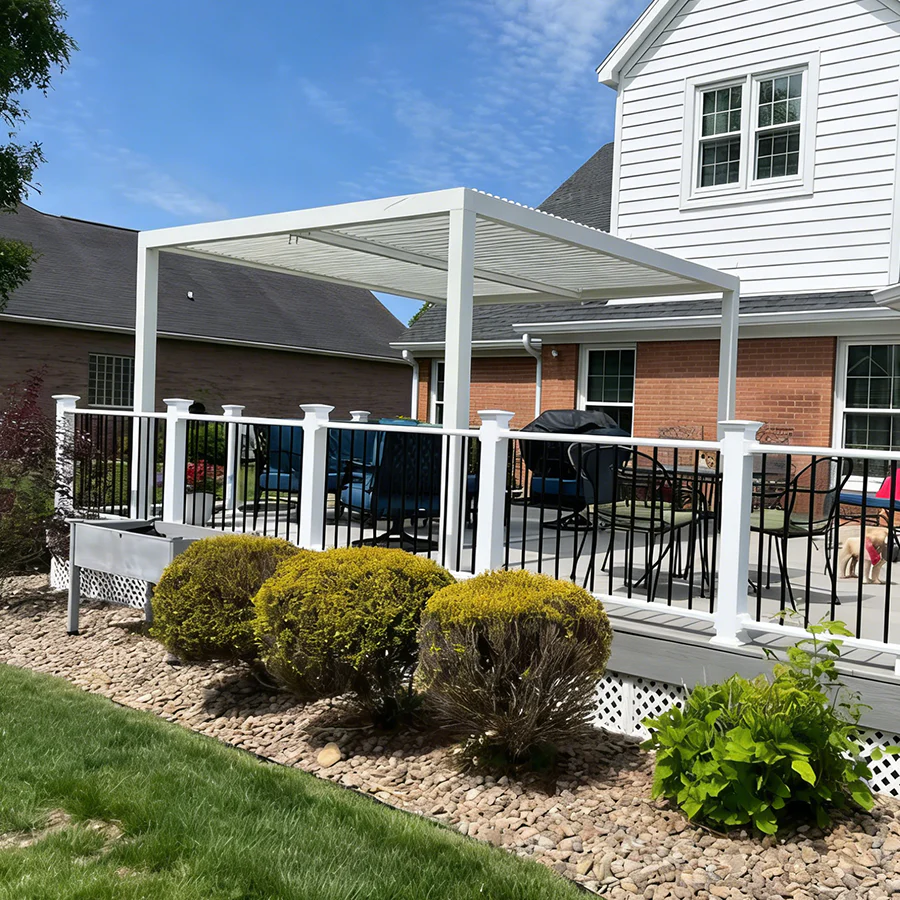 PURPLE LEAF Pergola Bioclimatique Pergola Aluminium  Lames Orientables Tonnelle de Jardin Imperméable pour Terrasse Extérieur Carport, Blanc