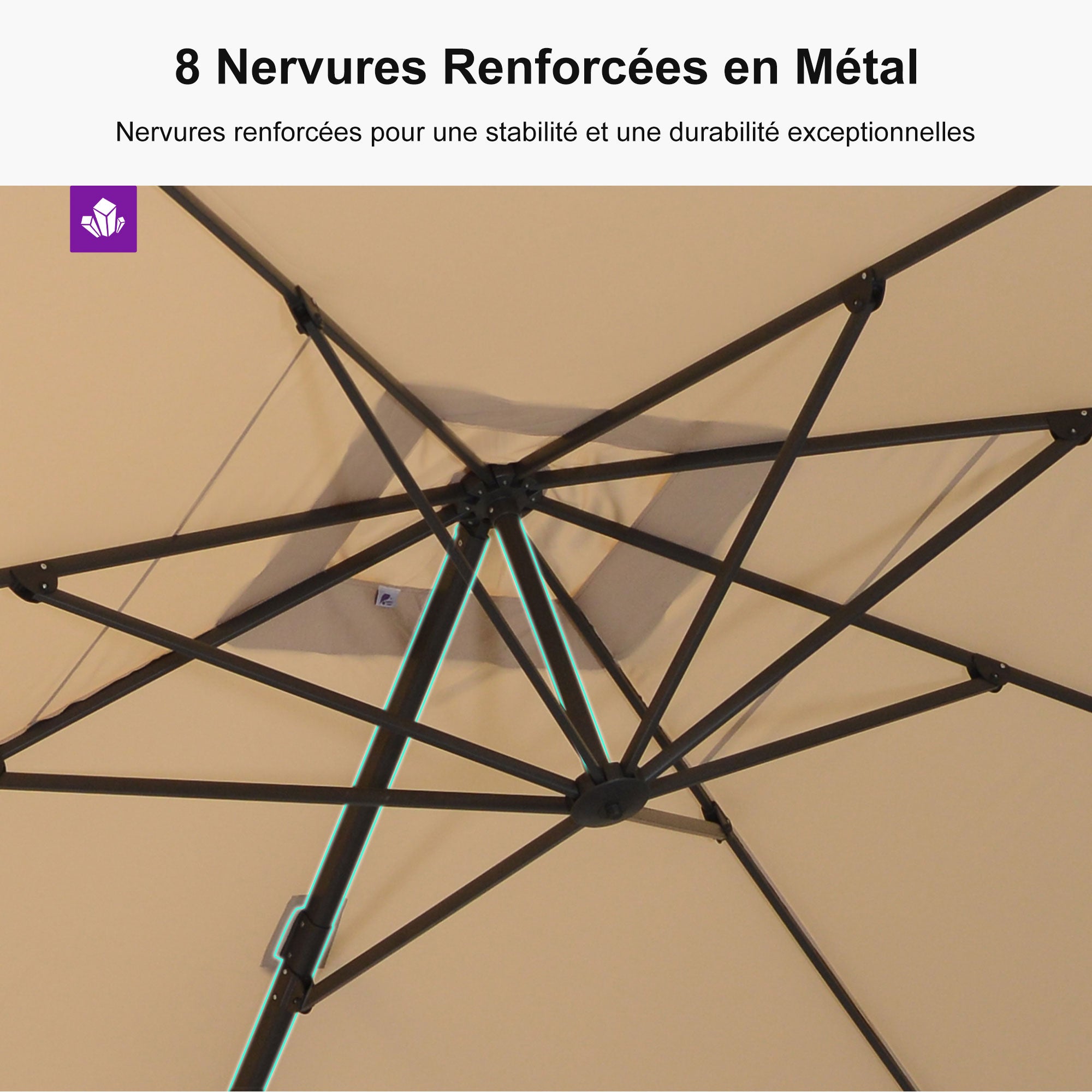 PURPLE LEAF Parasol déporté à inclinaison progressive - Parasol de Terrasse Abordable