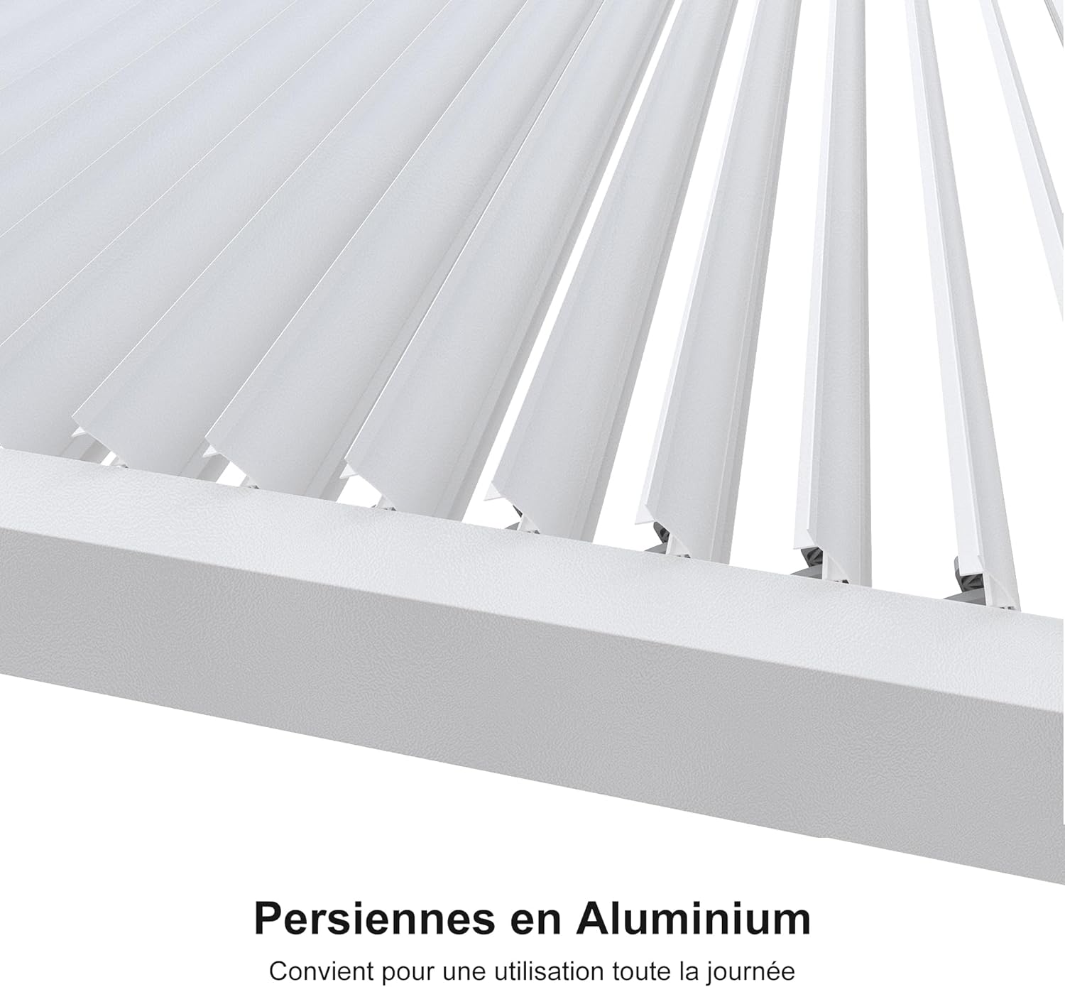 PURPLE LEAF Pergola Bioclimatique Pergola Aluminium  Lames Orientables Tonnelle de Jardin Imperméable pour Terrasse Extérieur Carport, Blanc