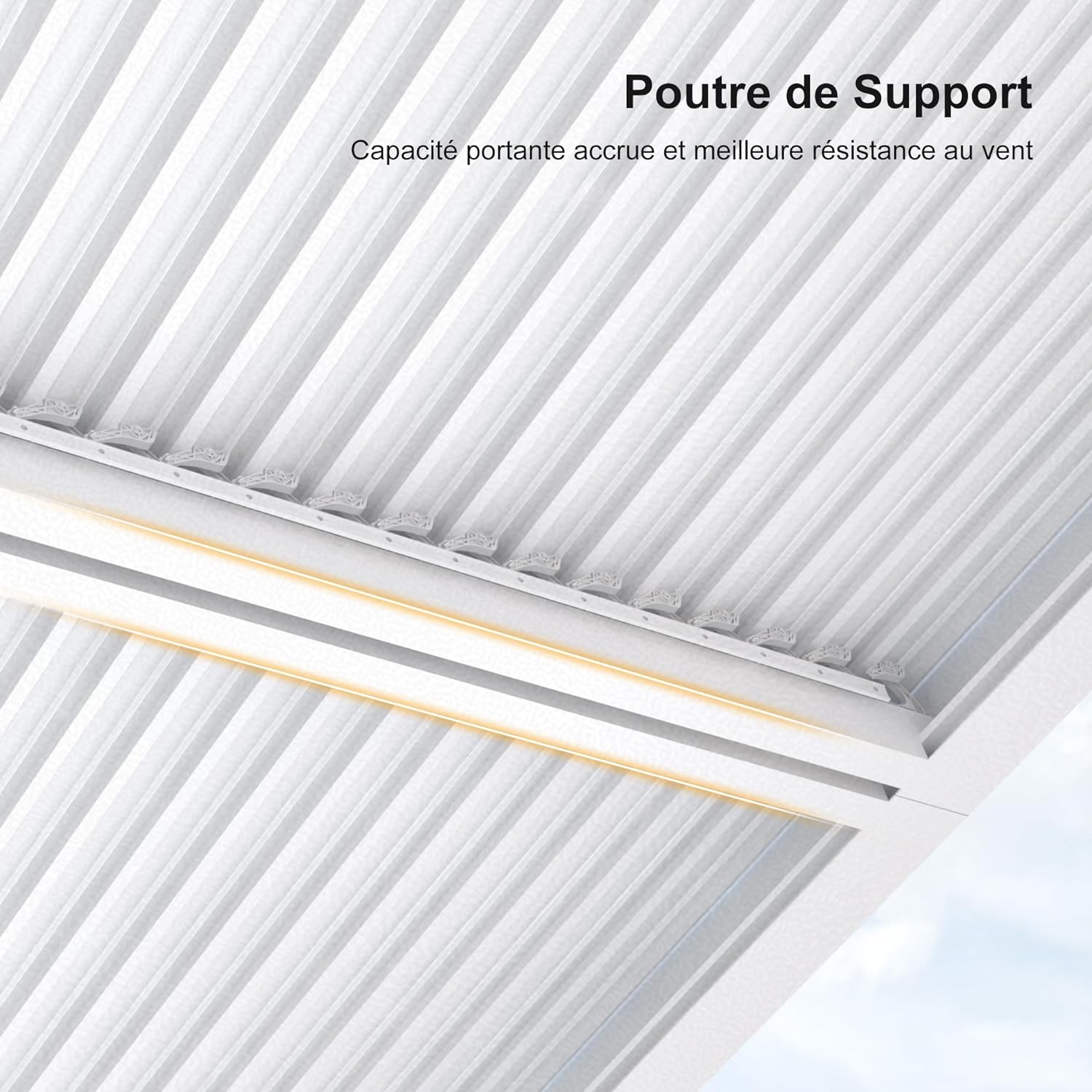 PURPLE LEAF Pergola Bioclimatique Pergola Aluminium  Lames Orientables Tonnelle de Jardin Imperméable pour Terrasse Extérieur Carport, Blanc