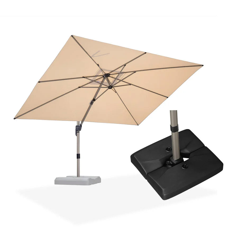 PURPLE LEAF Parasol Déporté Économique Champagne avec socle