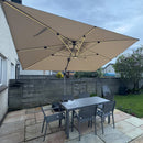 PURPLE LEAF Parasol De Jardin Exterieur Rectangulaire avec LED Parasol Déporté Toit à Double Rotatif 360° Parasol Excentré Inclinable Parasol Terrasse Exterieur