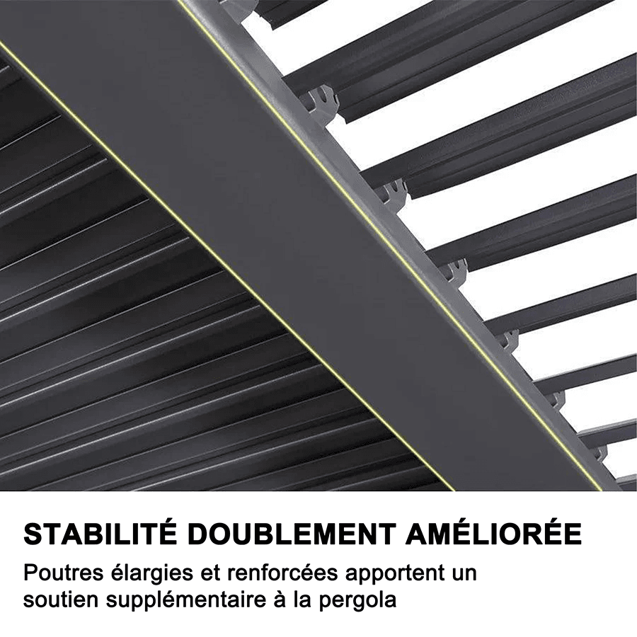 PURPLE LEAF Pergola Bioclimatique d'extérieur en aluminium à toit réglable pour terrasse et jardin grise