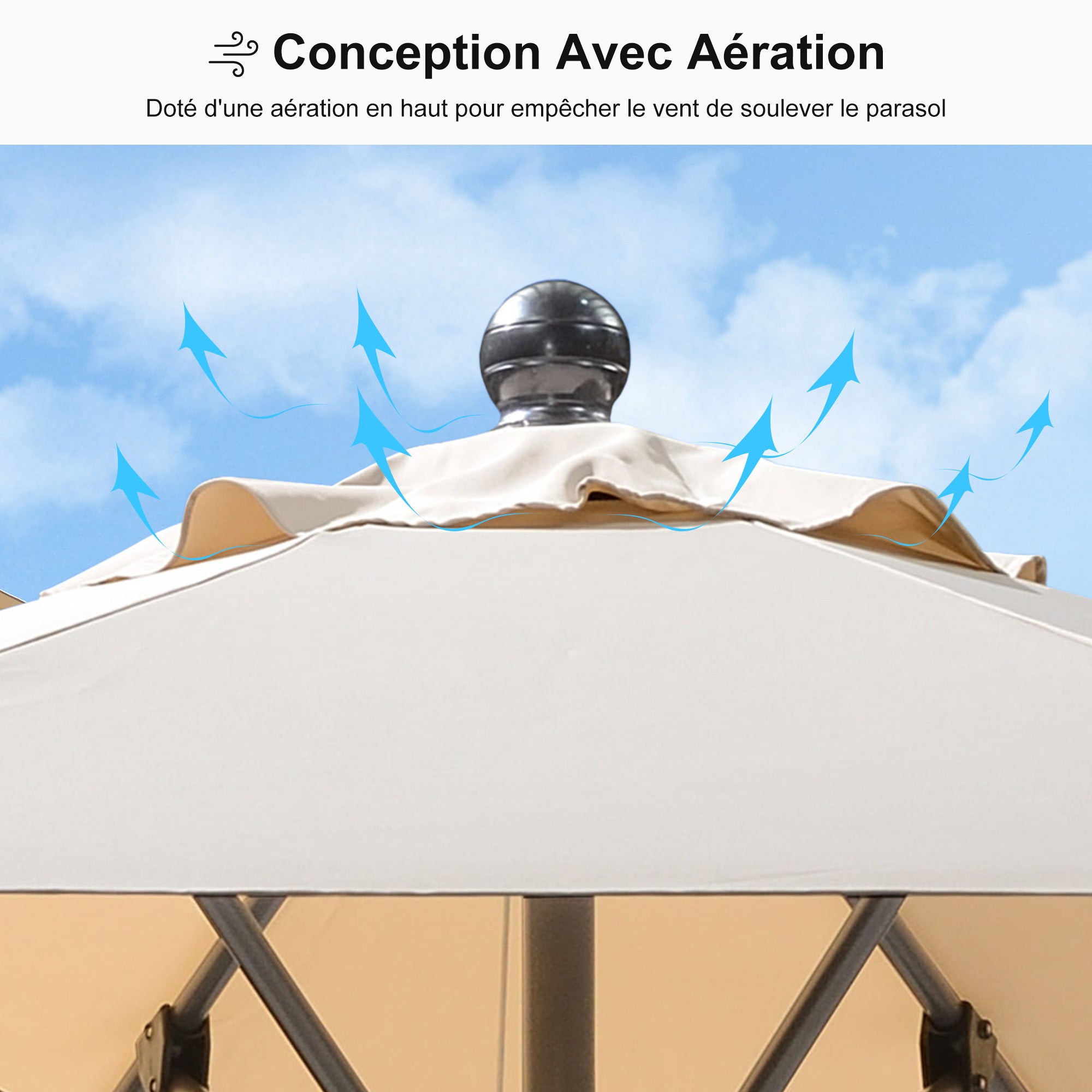 PURPLE LEAF Parasol en Aluminium à Mât Droit, Parasol d'Extérieur,Convient aux Jardins, Terrasses et abords de  Piscine ,Avec Socle