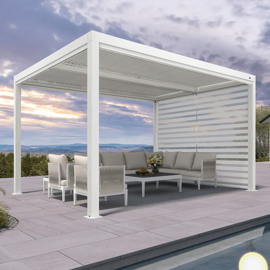 PURPLE LEAF Stores enrouleurs pour Pergola Bioclimatique Protection Solaire Intimité Toile Imperméable Isolation Thermique Entretien Facile