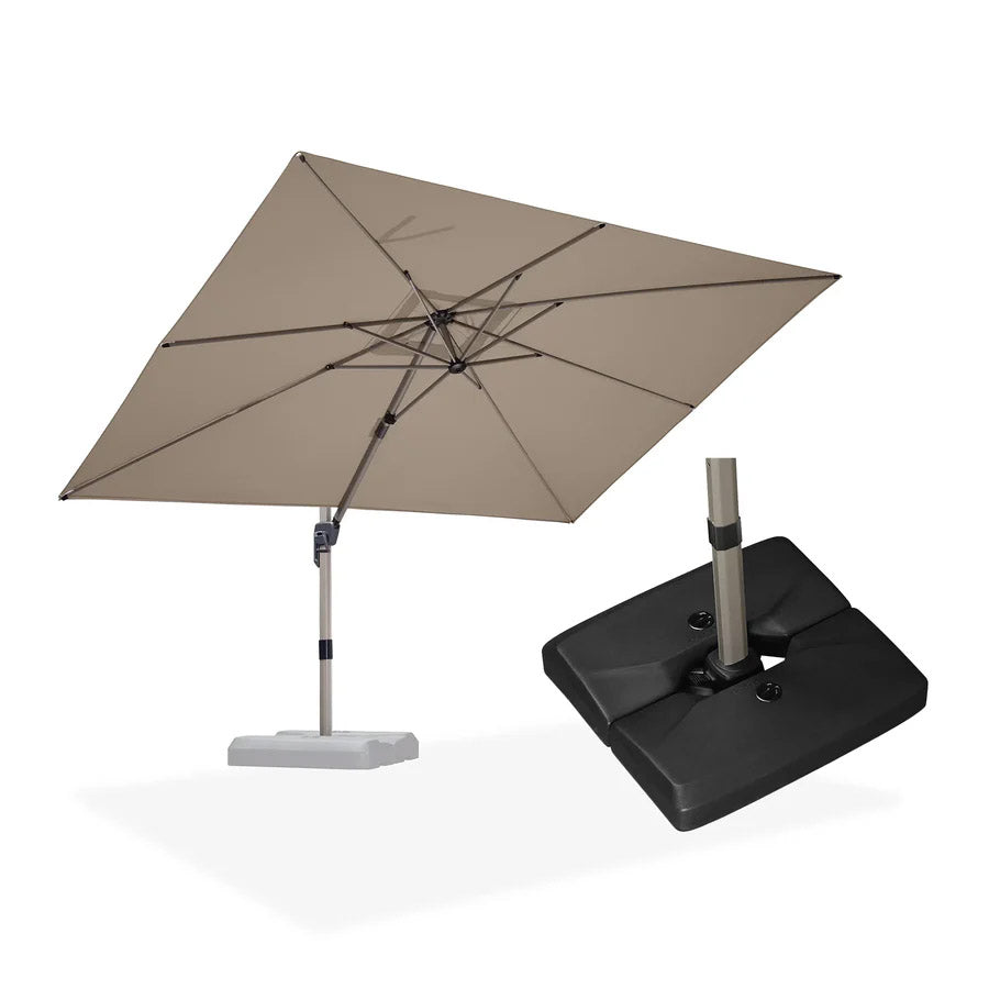 PURPLE LEAF Parasol Déporté Économique Champagne avec socle