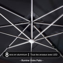 PURPLE LEAF Parasol De Jardin Extérieur avec LED Parasol Déporté Toit à Double Rotatif 360° Parasol Excentré Inclinable Parasol Terrasse Extérieur