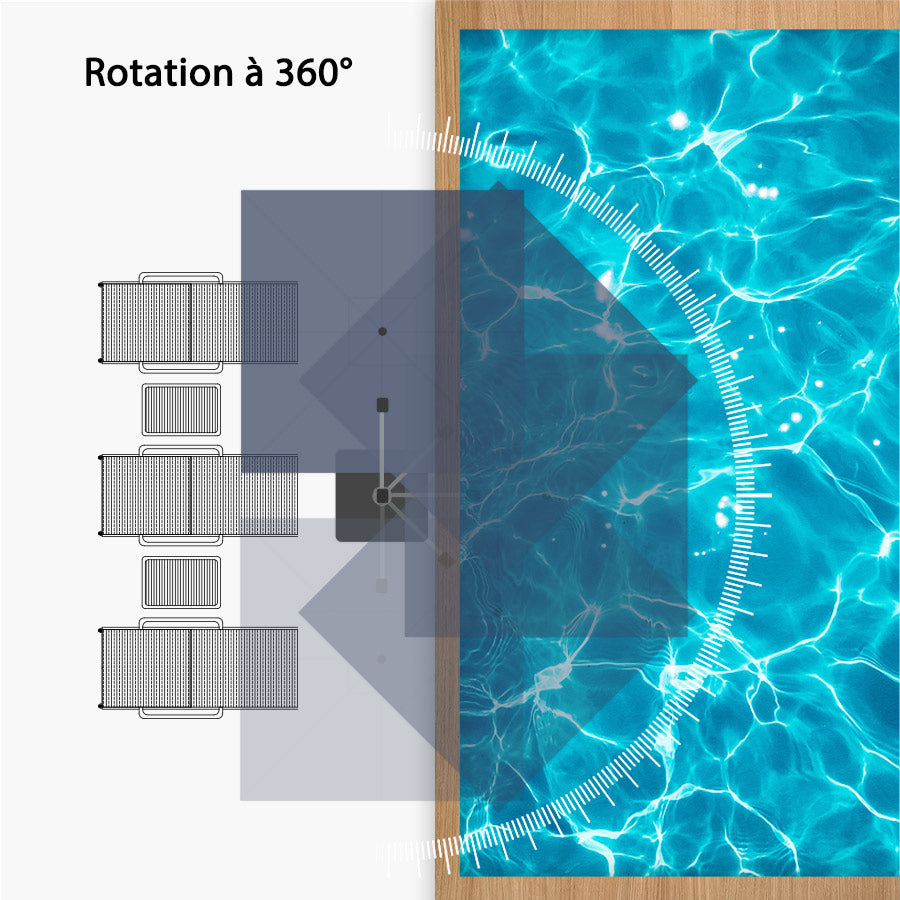 PURPLE LEAF Parasol Déporté Inclinable Rectangulaire, Parasol De Jardin Extérieur Toit à Double Rotatif 360°, Parasol Terrasse Extérieur