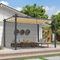 PURPLE LEAF Pergola Aluminium Tissu Teint en Fil Pergola pour Terrasse Exterieur, Toit Coulissante, Pavillon De Jardin