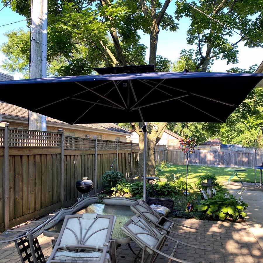 PURPLE LEAF Parasol Déporté Inclinable Rectangulaire, Parasol De Jardin Extérieur Toit à Double Rotatif 360°, Parasol Terrasse Extérieur