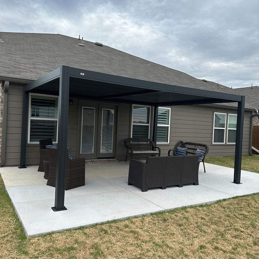 PURPLE LEAF Pergola Bioclimatique Pergola Aluminium Lames Orientables Tonnelle de Jardin Imperméable pour Terrasse Extérieur Carport, Anthracite