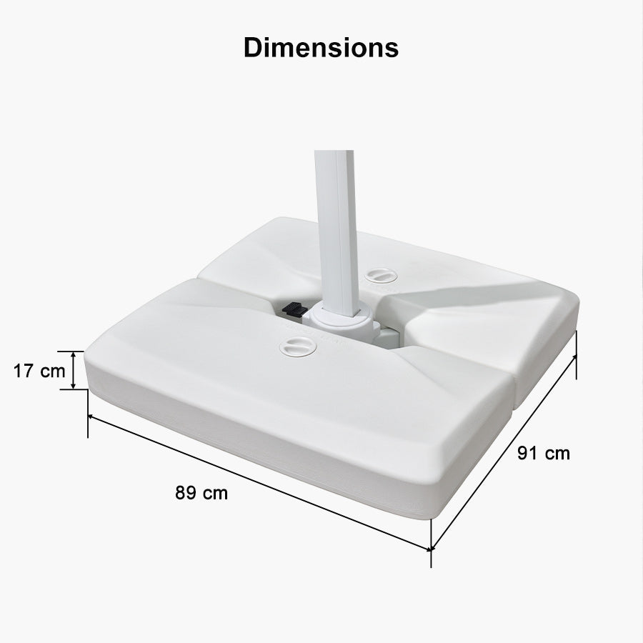 PURPLE LEAF Base de Parasol Économique avec Cadre Blanc ZY02XBBS-100