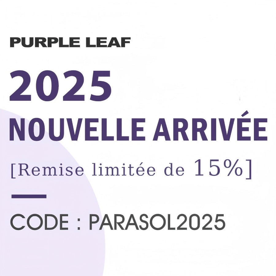 PURPLE LEAF Parasol Droit de Marché avec Système de Manivelle Visible Carré Rectangle Rond