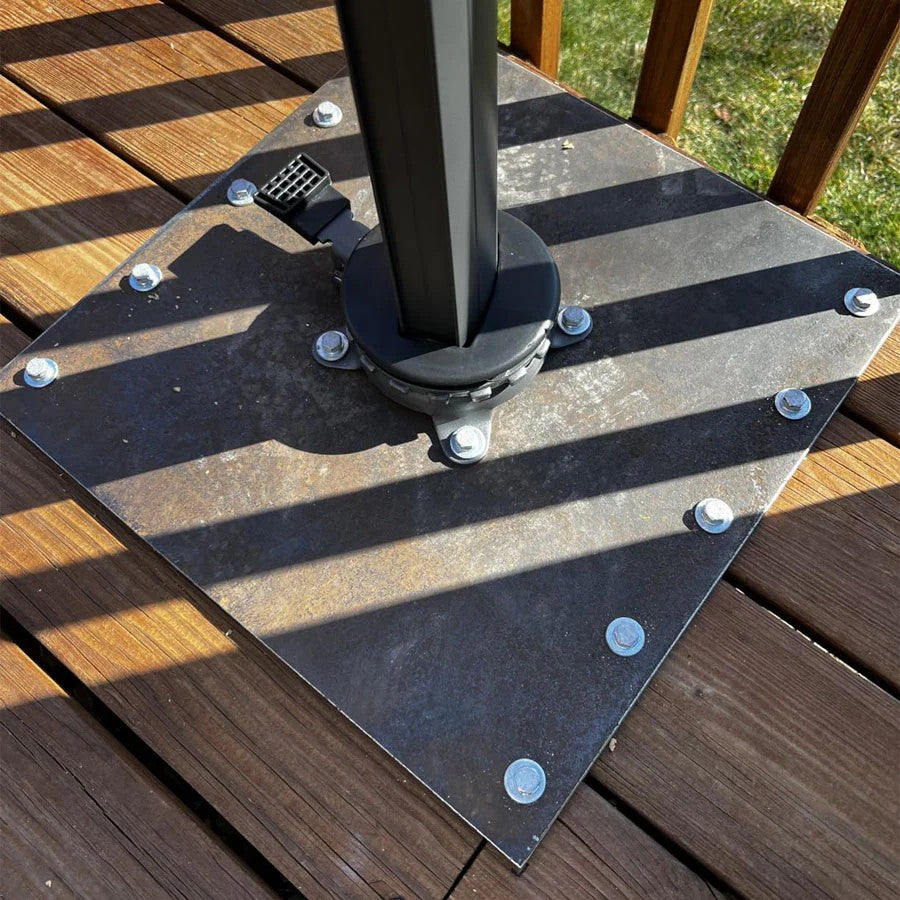 Base Compatible avec les Parasols Économiques à Cadre Gris Acier
