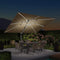 PURPLE LEAF Parasol De Jardin Exterieur Rectangulaire avec LED, Parasol Déporté Toit à Double Rotatif 360°, Parasol Excentré Inclinable, Parasol Terrasse Exterieur